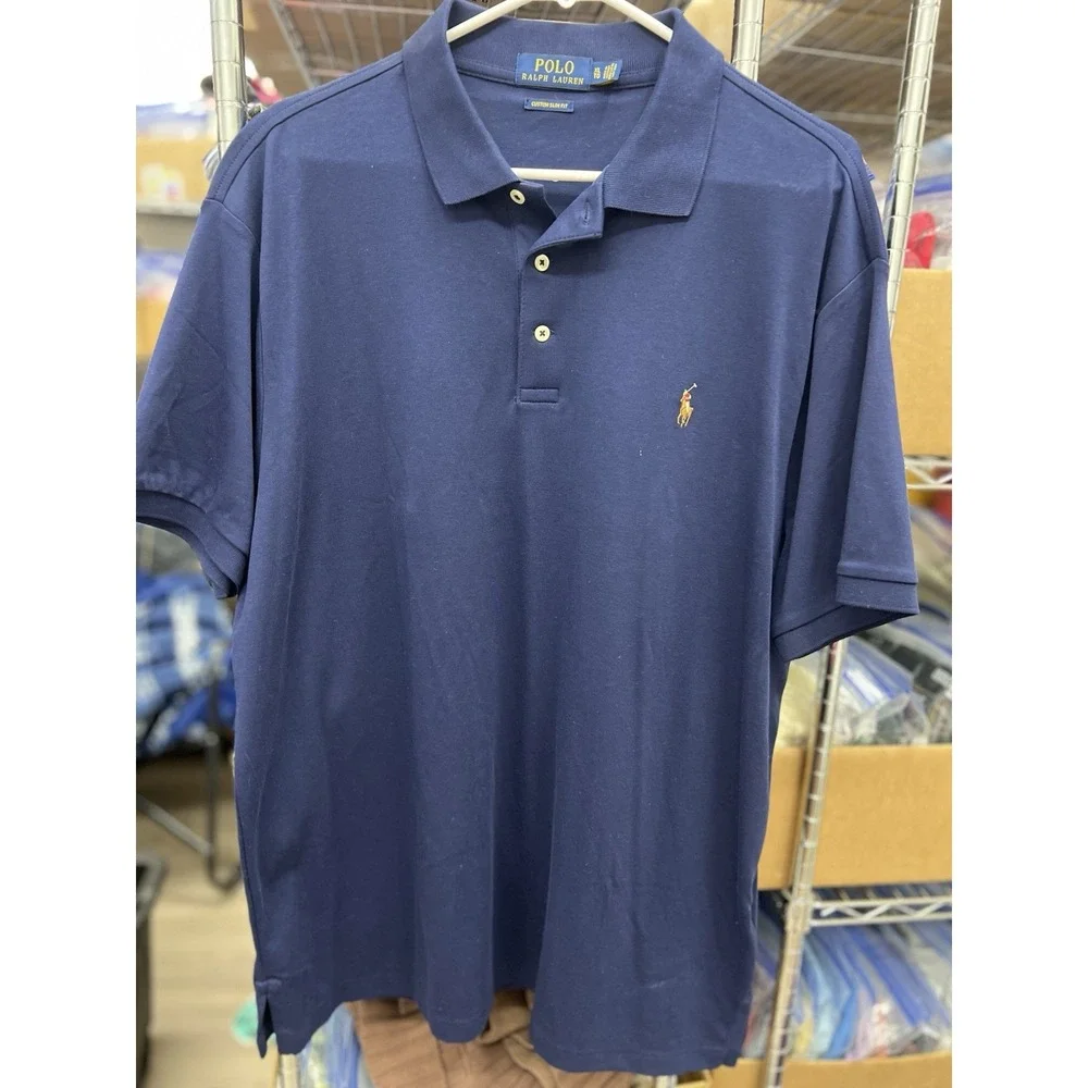 Polo Ralph‎ Lauren Navy Blue Shirt Size XL Custom Fit